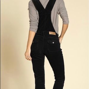 Super cozy velvet overalls